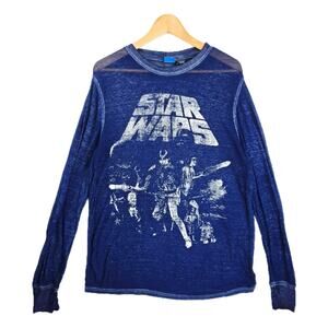 Star Wars Thermal Sheer Shirt Size XL Long Sleeve Vintage Y2K Distressed Movie